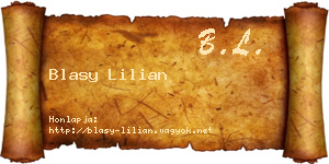 Blasy Lilian névjegykártya